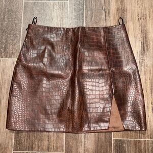 SHEIN Brown Textured Pencil Skirt